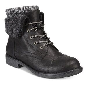 NEW Cliffs By White Mountain‎ Women Black Duena Lace Up Hiker Booties Size 6.5